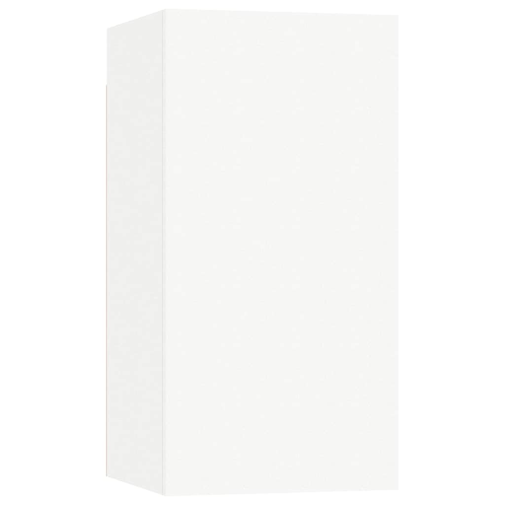 8 Piece TV Cabinet Set White Engineered Wood