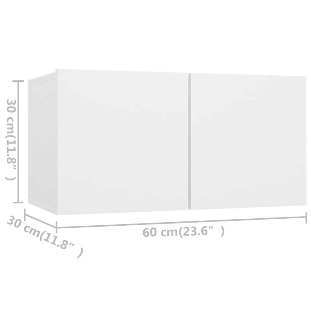 3078731 vidaXL 4 Piece TV Cabinet Set White Engineered Wood (803344+803326+804509)