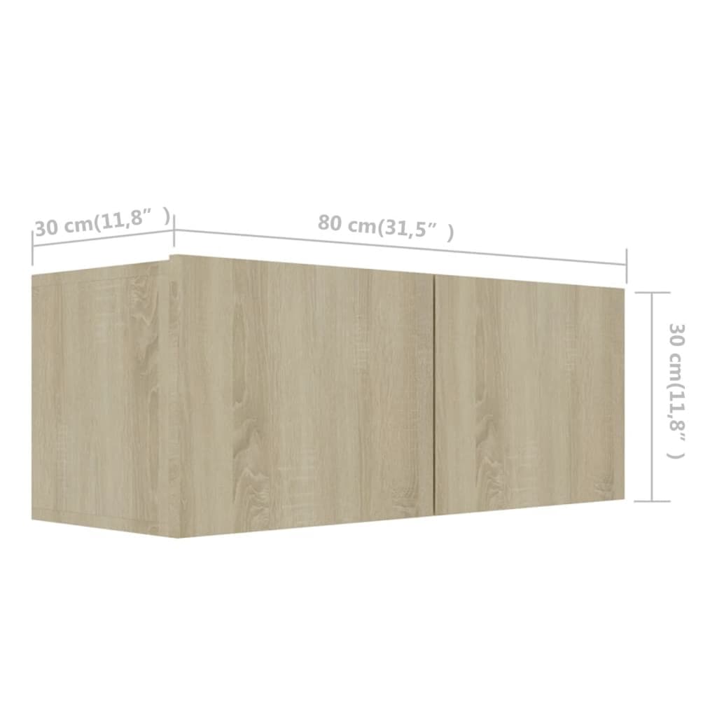 TV Cabinet Set | Set of 6 | Sonoma Oak | Engineered Wood | Medium