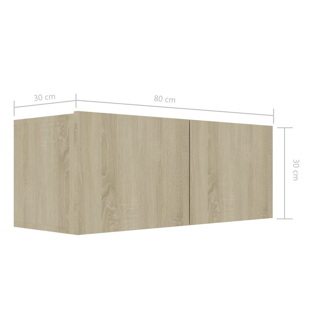 Tv Cabinet Set | Set of 7 | Sonoma Oak | Engineered Wood | TV Cabinet Set