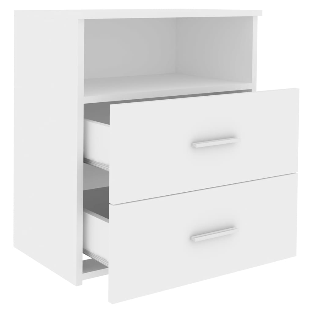803272 vidaXL Bed Cabinet White 50x32x60 cm