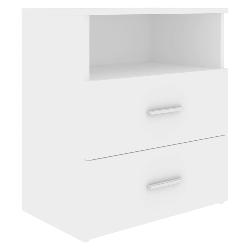 803273 vidaXL Bed Cabinets 2 pcs White 50x32x60 cm
