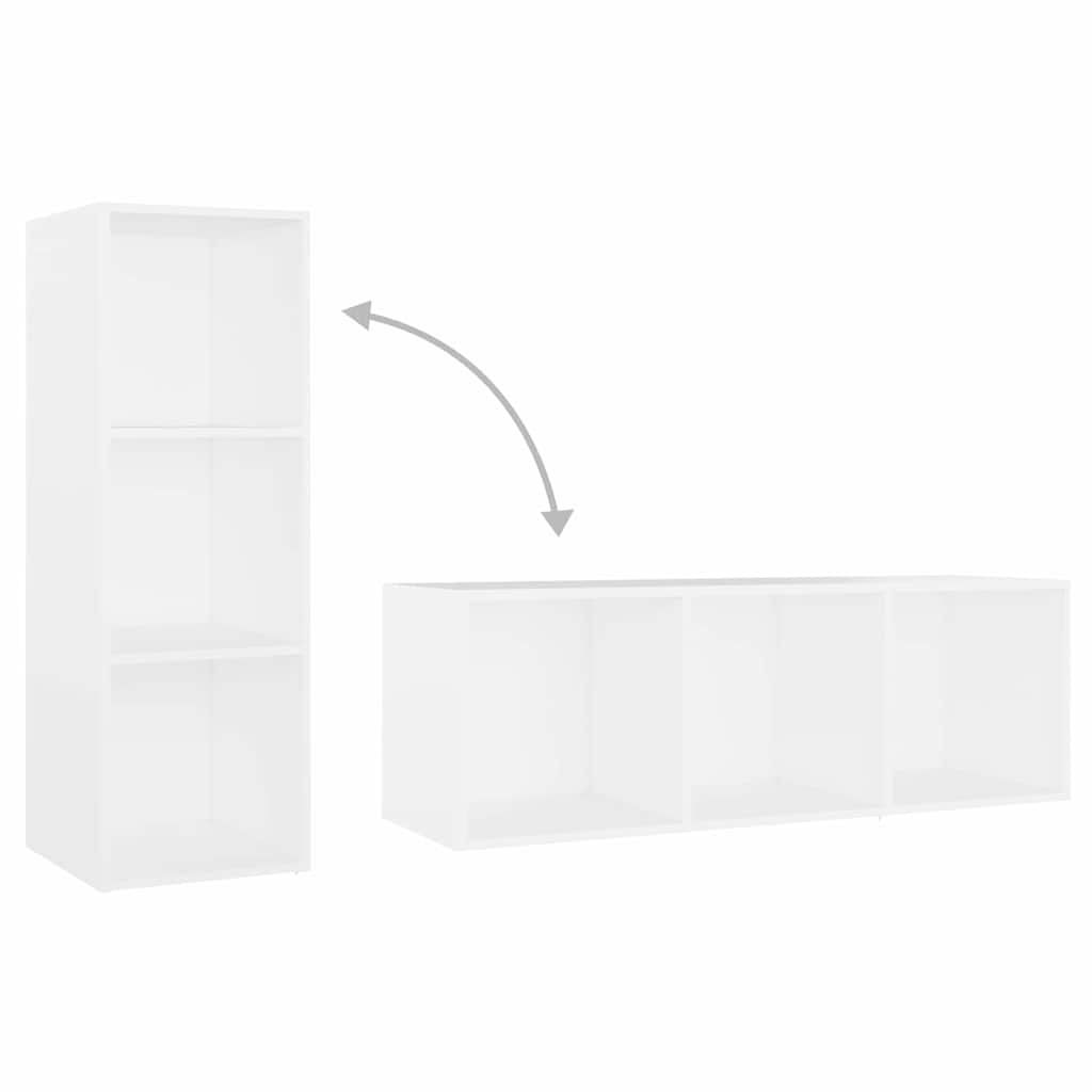 3 Piece TV Cabinet Set White Engineered Wood