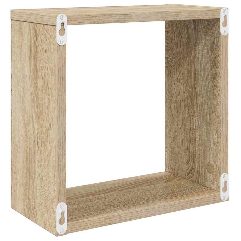 Wall Cube Shelves 4 pcs Sonoma Oak 30x15x30 cm