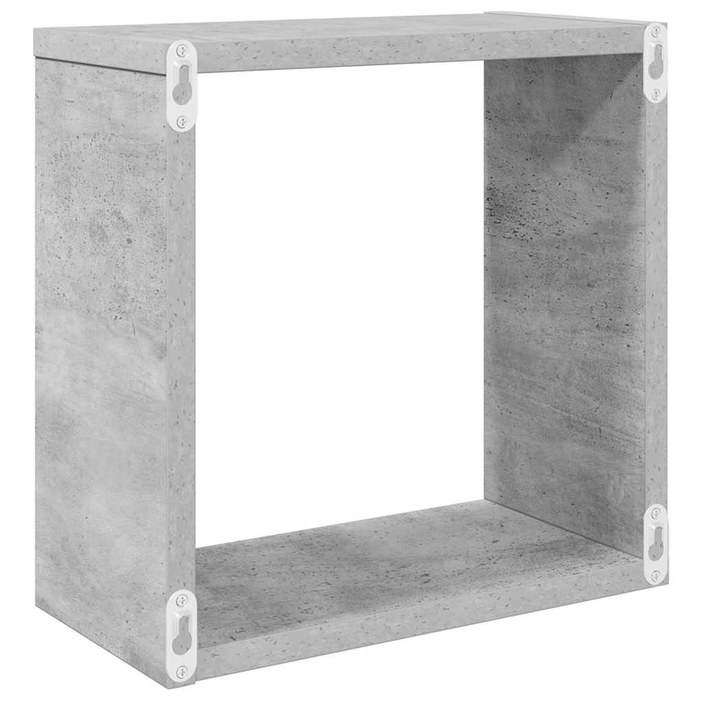 Cube Shelf | Set of 6 | Concrete Grey | Engineered wood | Medium