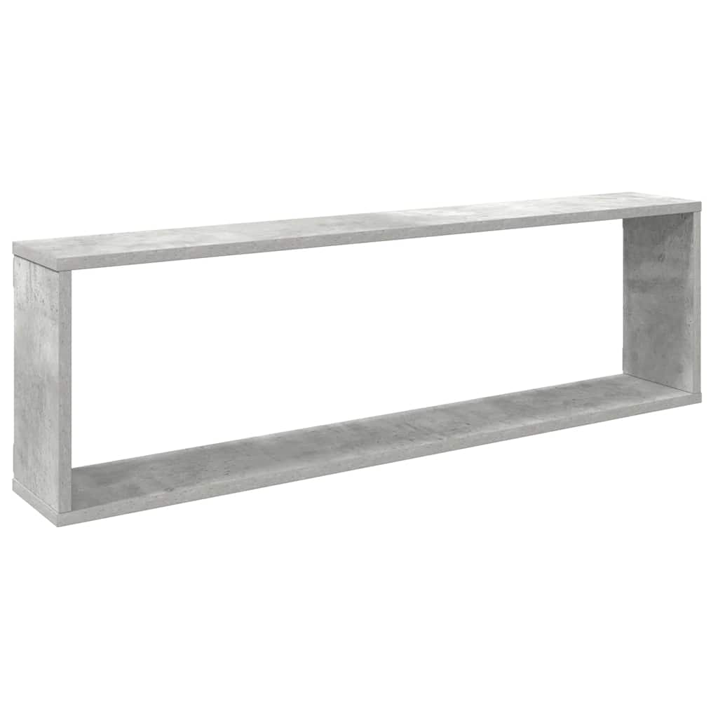 Wall Cube Shelf 4 pcs Concrete Grey 100x15x30 cm Engineered Wood