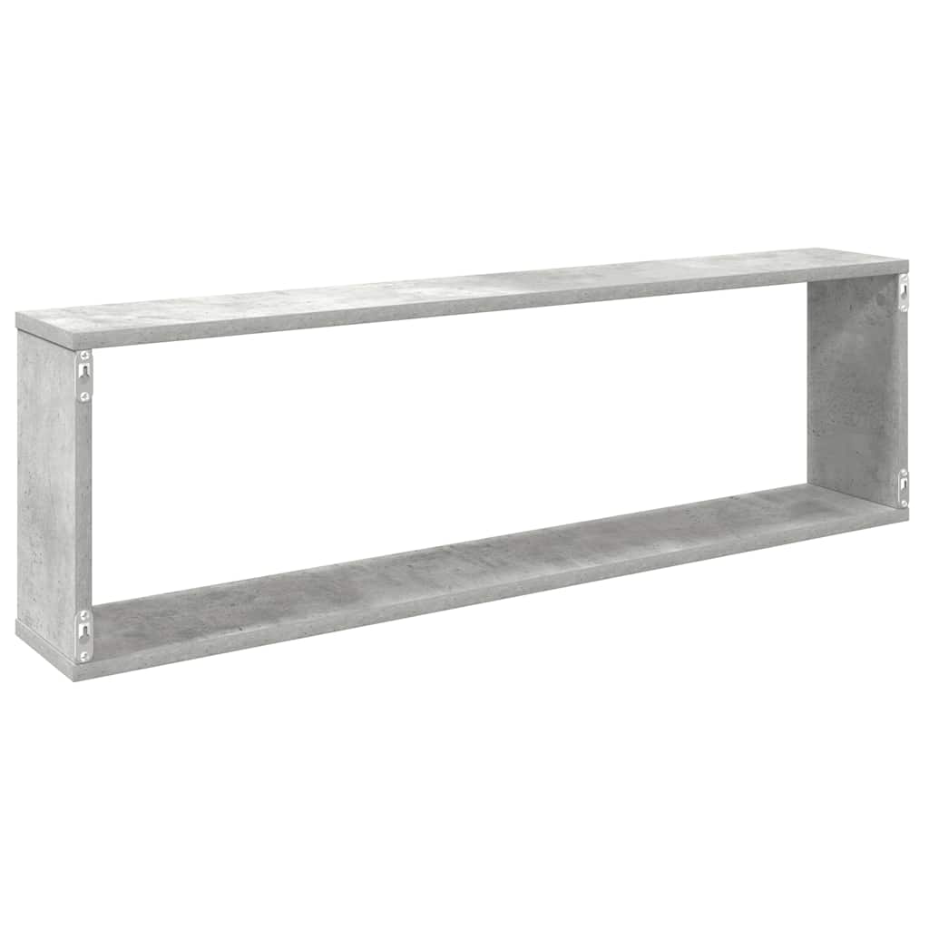 Wall Cube Shelf 4 pcs Concrete Grey 100x15x30 cm Engineered Wood