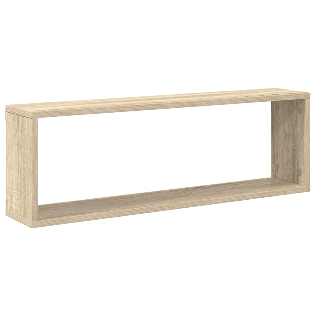 Wall Cube Shelf 2 pcs Sonoma Oak 80x15x26.5 cm Engineered Wood