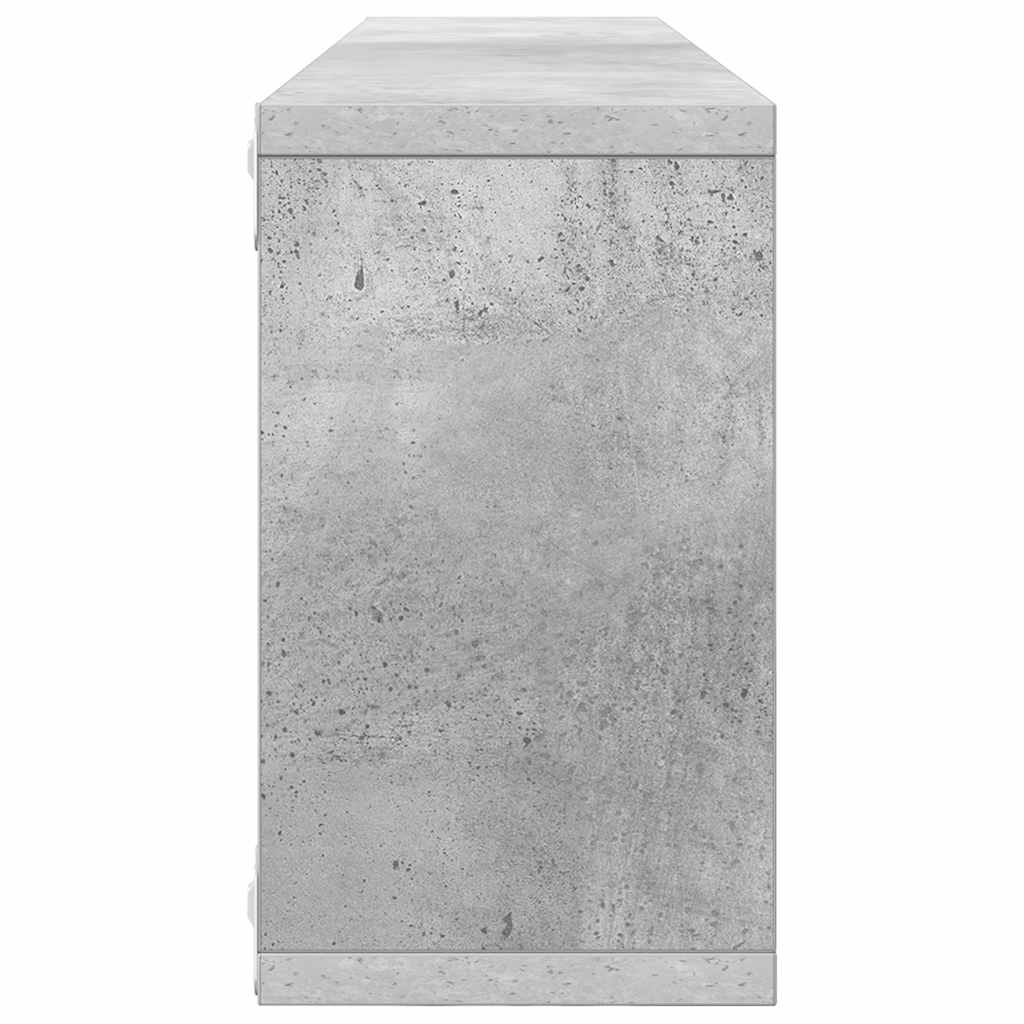 Wall Cube Shelf 4 pcs Concrete Grey 80x15x26.5 cm Engineered Wood