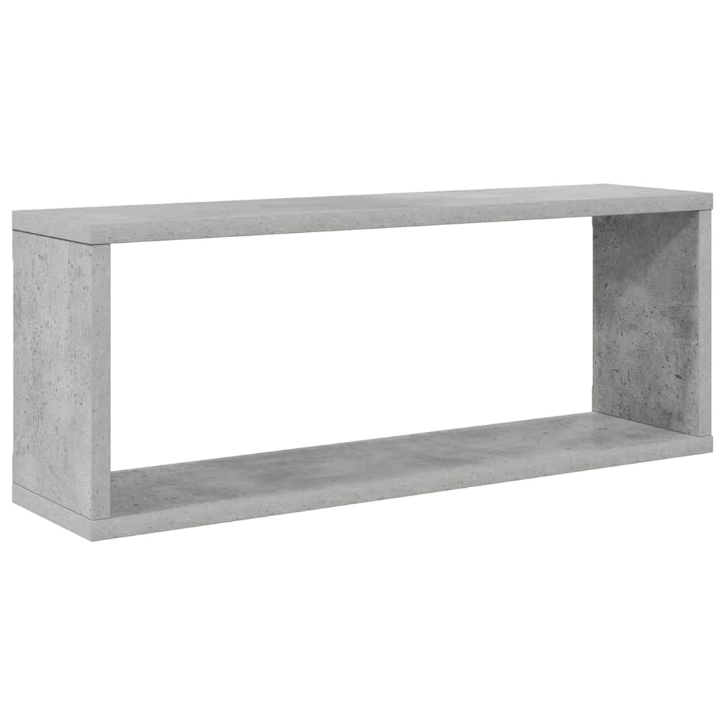 Wall Cube Shelf 4 pcs Concrete Grey 60x15x23 cm Engineered Wood