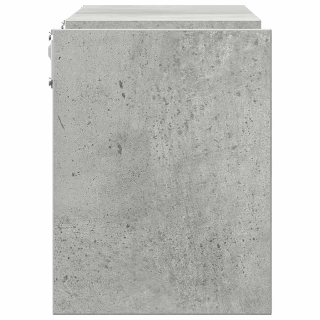 Wall Shelf 2 pcs Concrete Grey 100x15x20 cm Engineered Wood