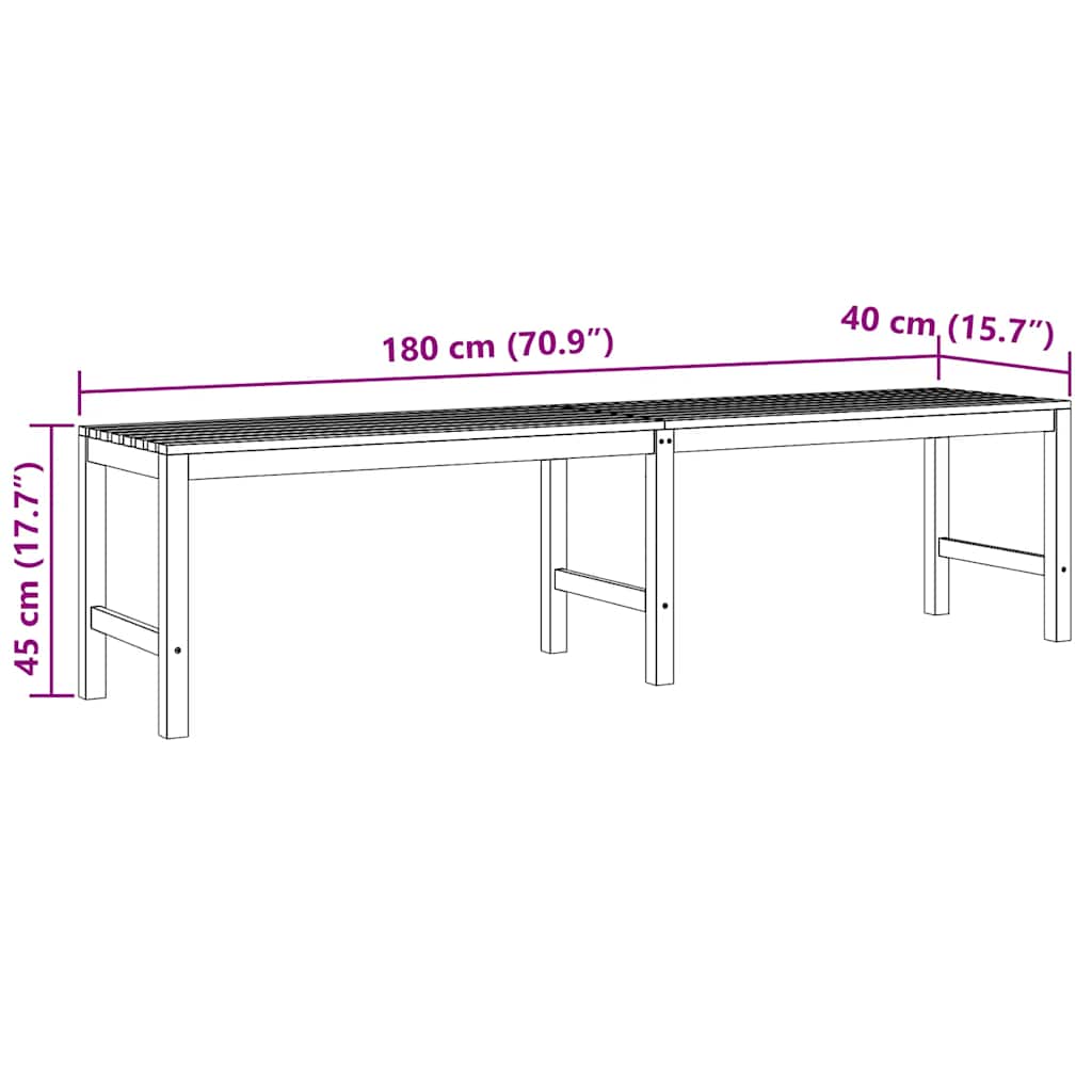 Garden Bench | Warm Teak | Solid Teak Wood | 180 cm length |  Durable