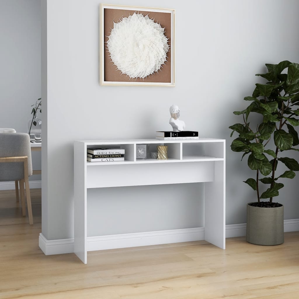 808305 vidaXL Console Table White 105x30x80 cm Engineered Wood