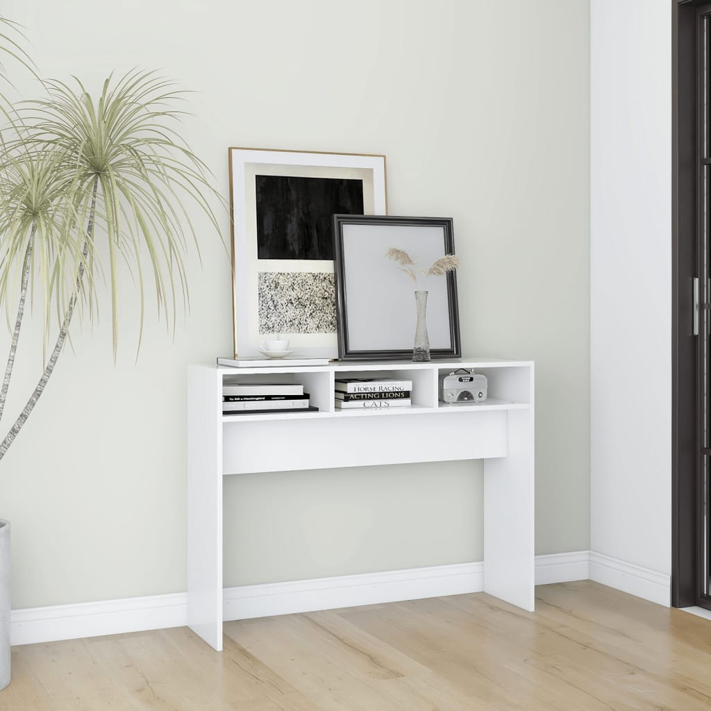 808305 vidaXL Console Table White 105x30x80 cm Engineered Wood