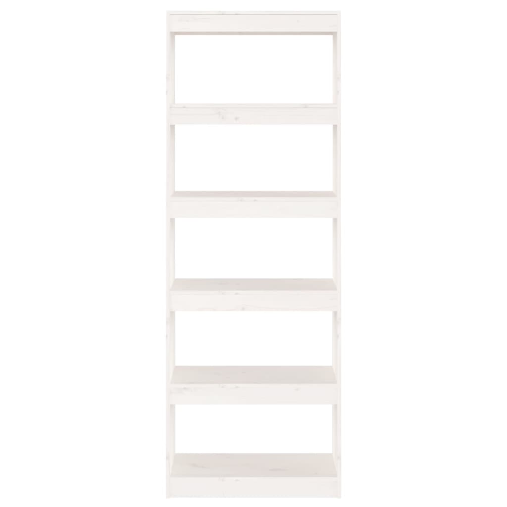 Book Cabinet/Room Divider White 60x30x167.5 cm Solid Wood Pine