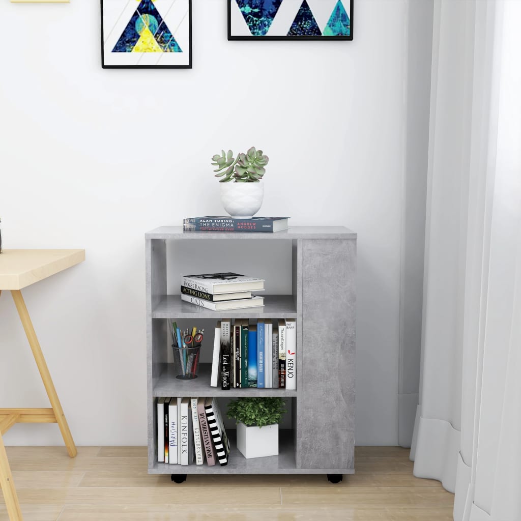 Storage Cabinet | Concrete grey | Engineered wood | Rollable