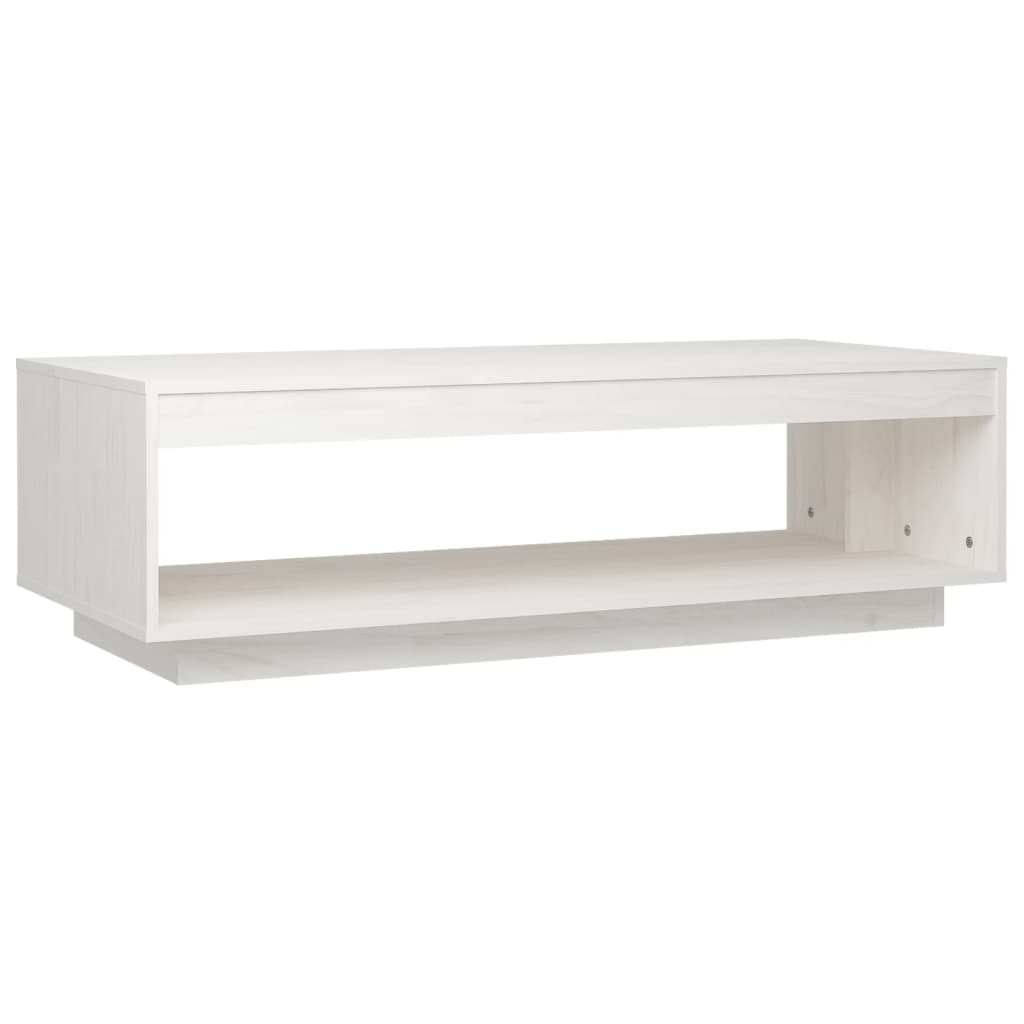 Coffee Table White 110x50x33.5 cm Solid Pinewood