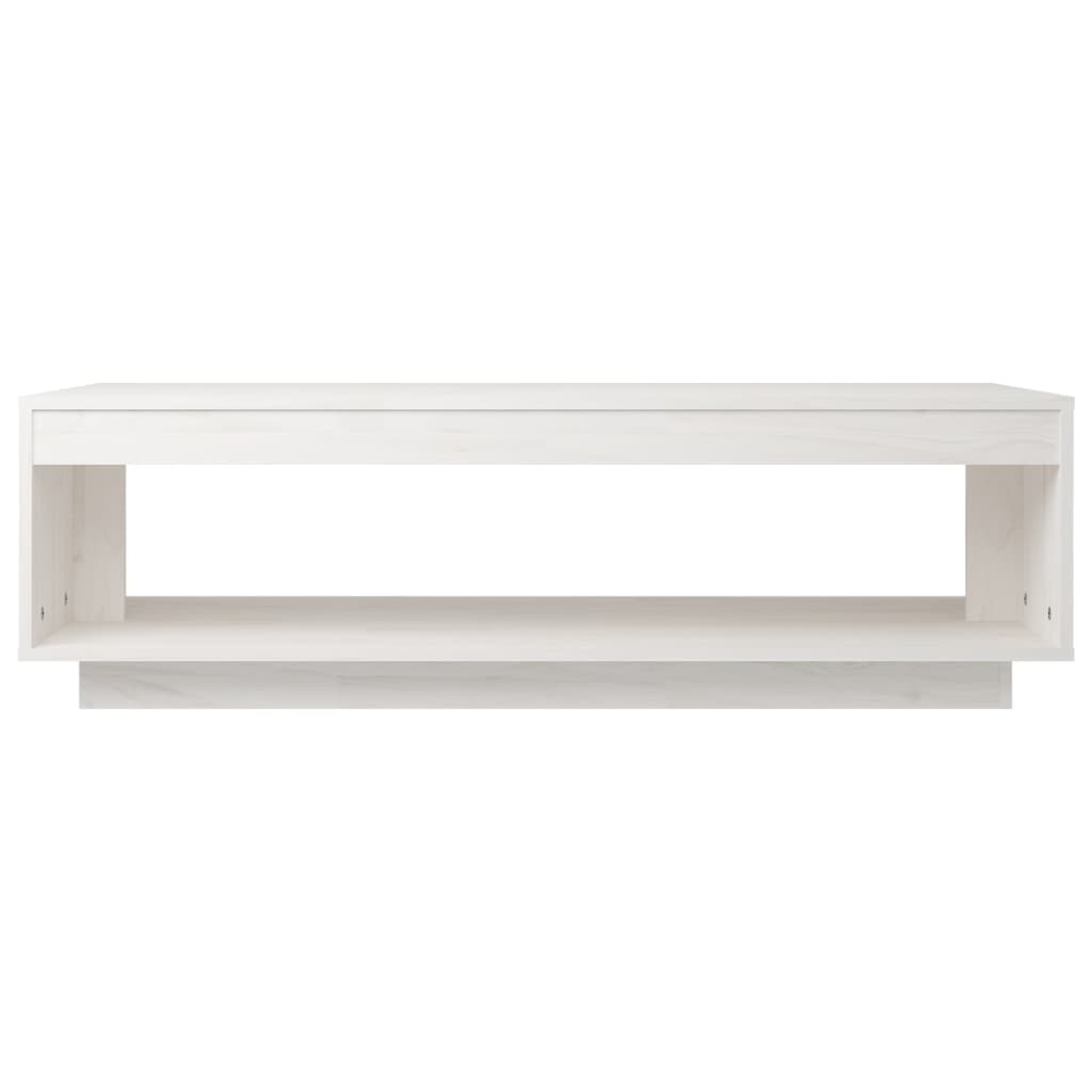 Coffee Table White 110x50x33.5 cm Solid Pinewood