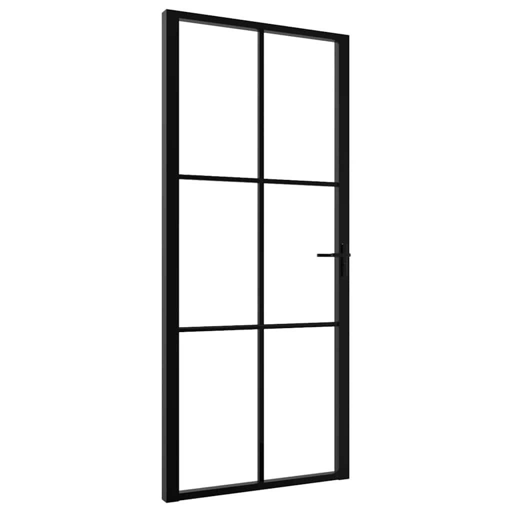 Interior doors 93 x 201.5 cm Aluminium Black and Transparent