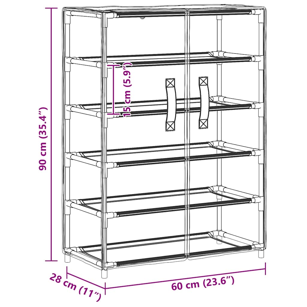 Shoe Cabinet Black 60x28x90 cm Fabric