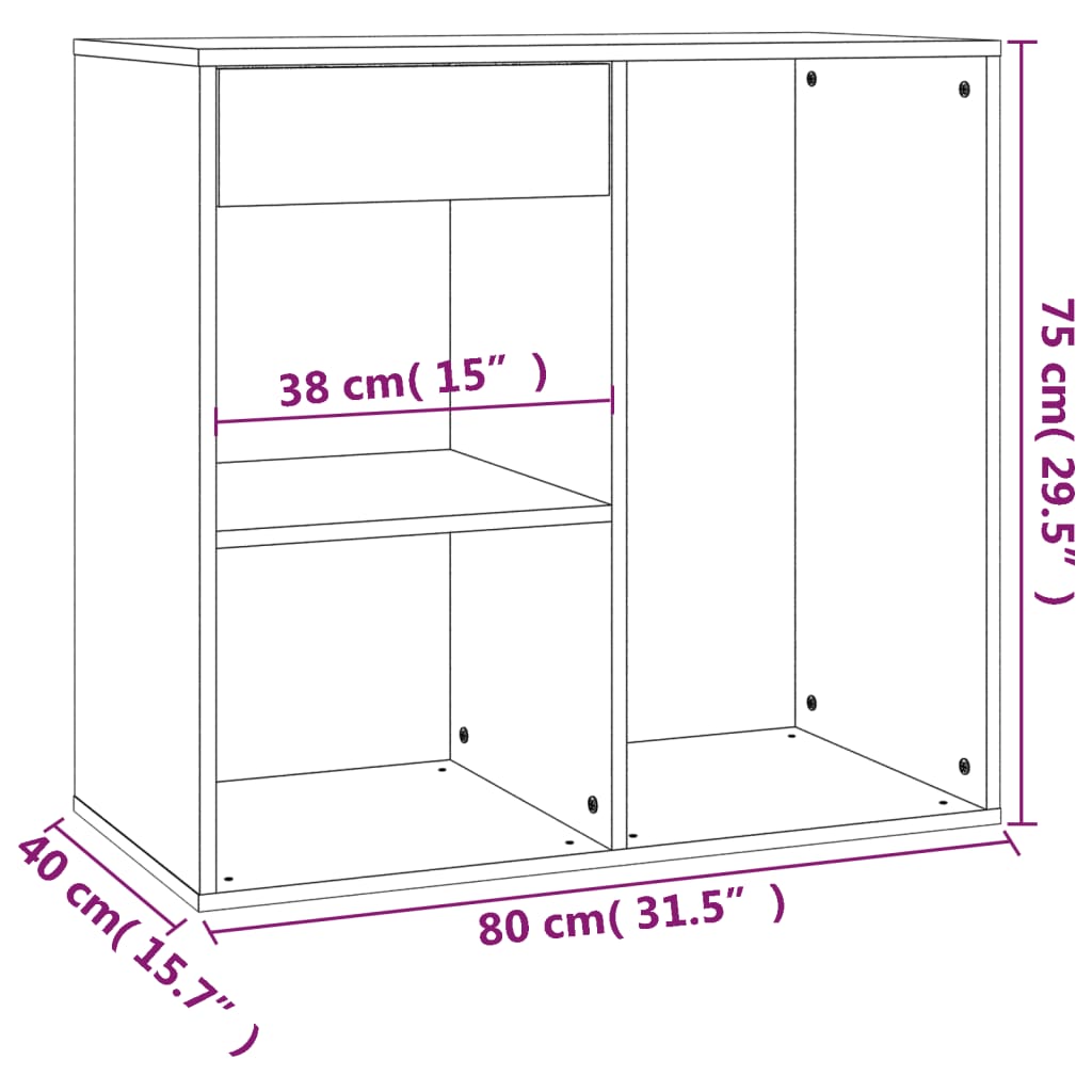 Cosmetic Cabinet High Gloss White 80x40x75 cm Engineered Wood