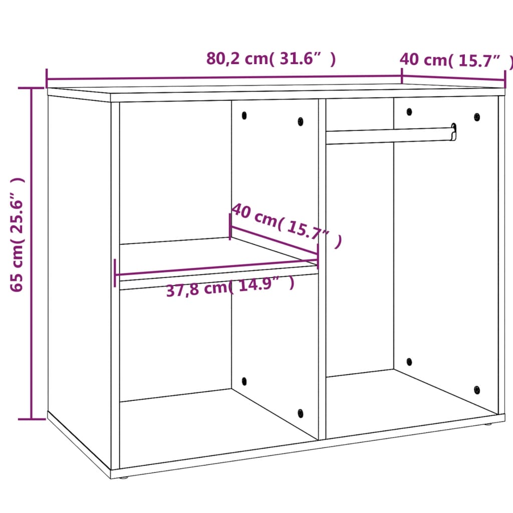 Dressing Cabinet Sonoma Oak 80x40x65 cm Engineered Wood