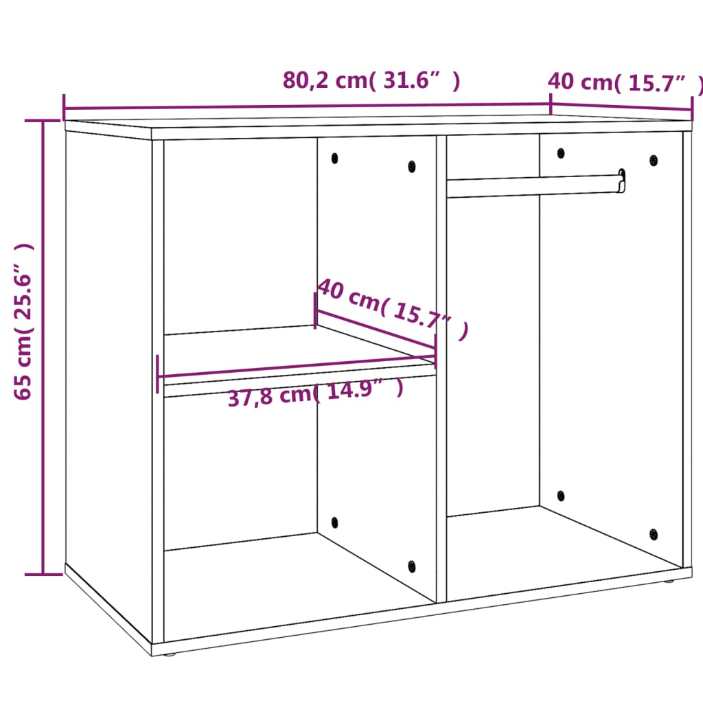 Dressing Cabinet | Concrete Grey | Engineered Wood | Medium