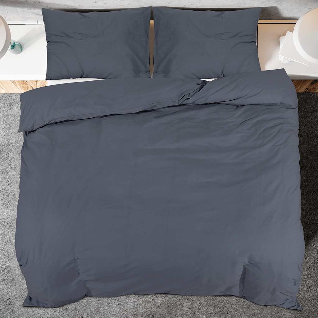 Duvet Cover Set Anthracite 200x200 cm Light-weight Microfiber