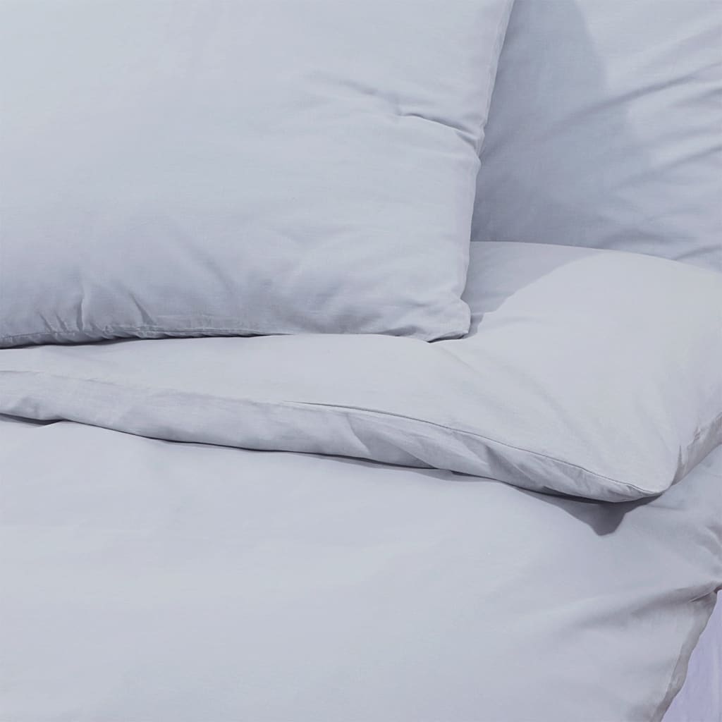 Duvet Cover Set Grey 260x240 cm Light-weight Microfiber