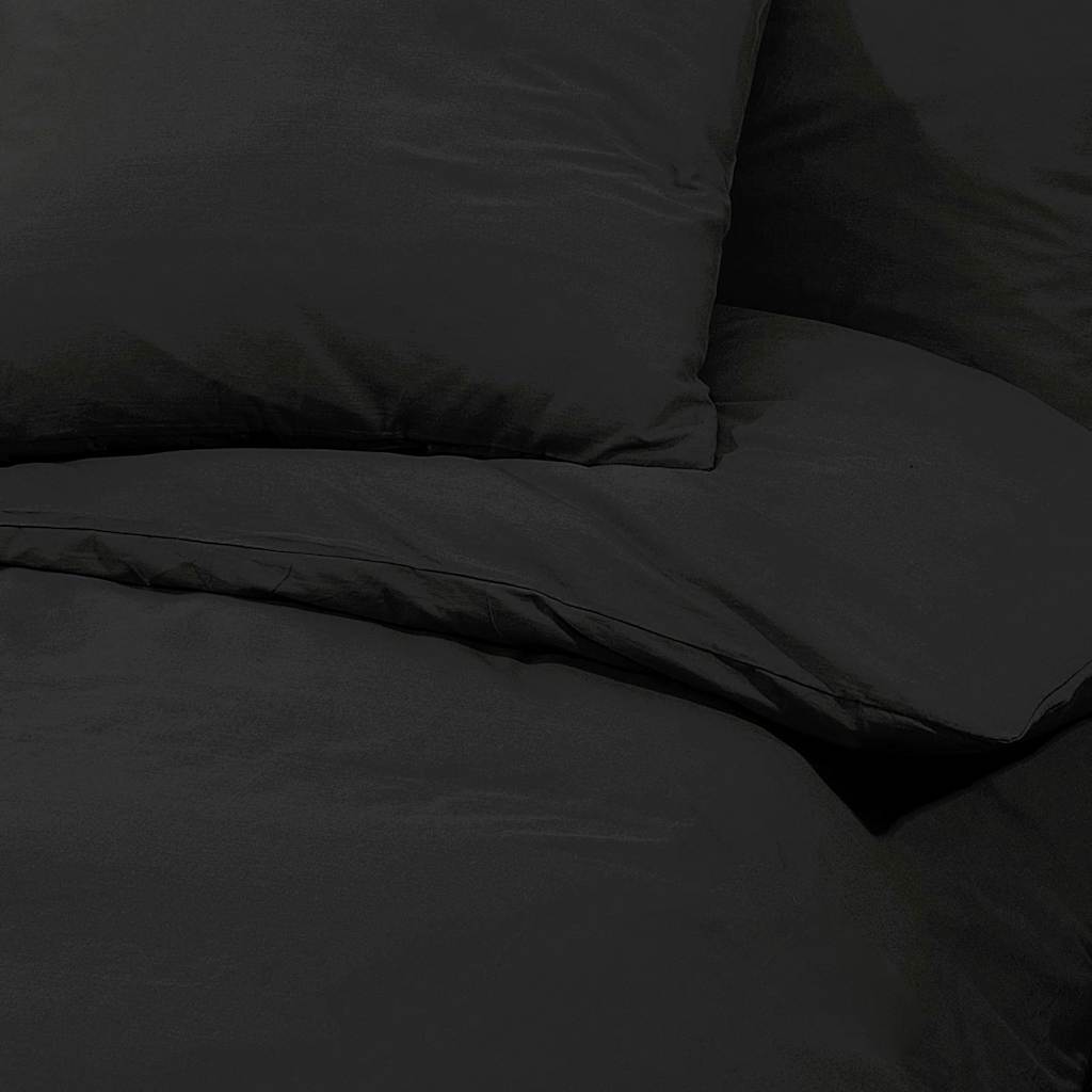 Duvet Cover Set Black 140x200 cm Light-weight Microfiber