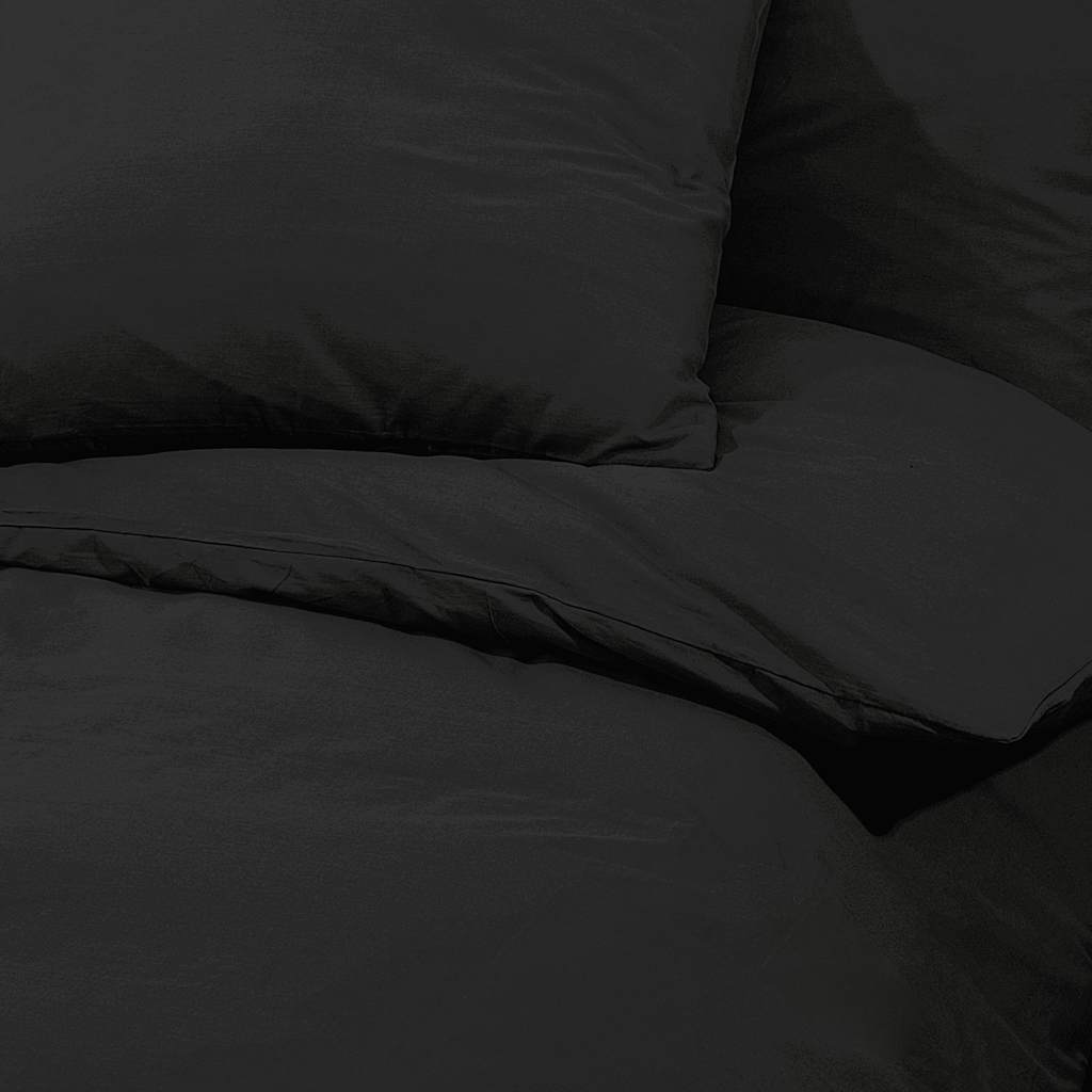Duvet Cover Set Black 260x240 cm Light-weight Microfiber