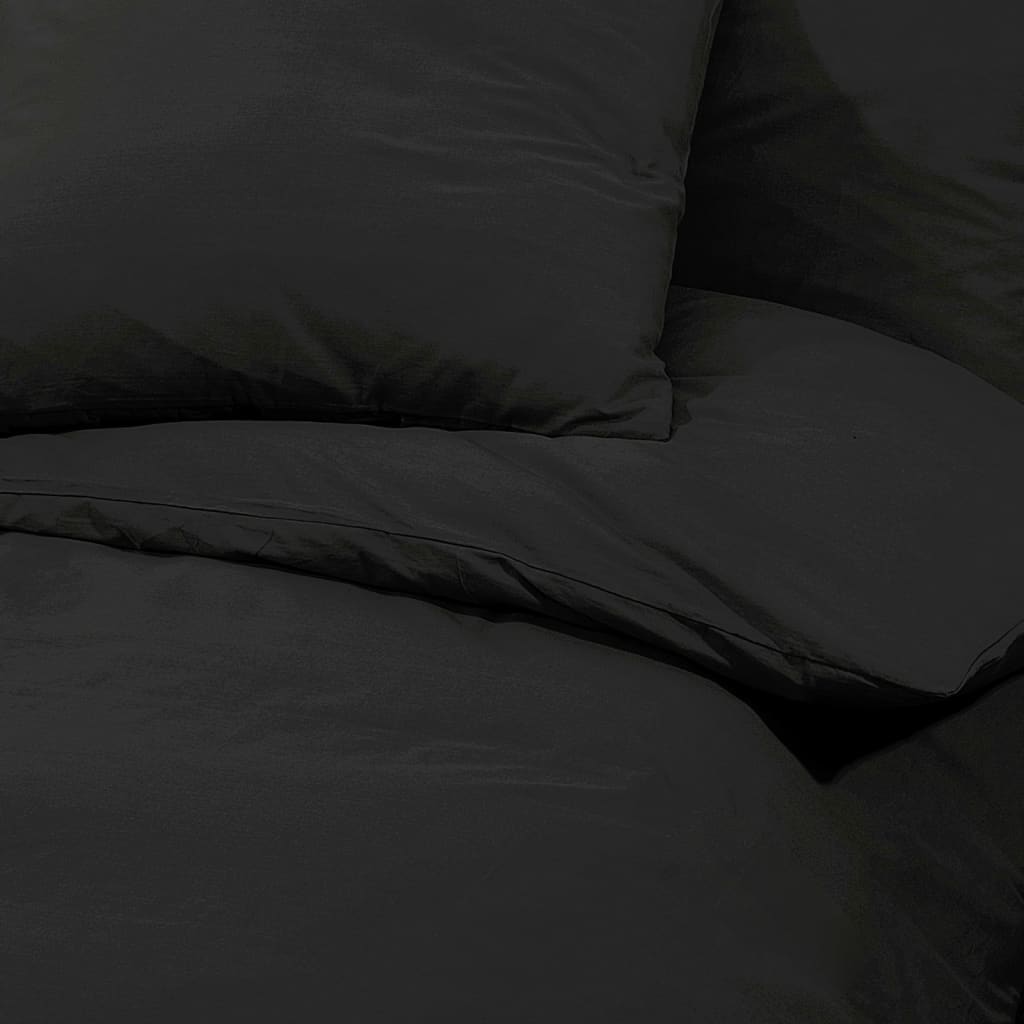Duvet Cover Set Black 200x200 cm Light-weight Microfiber