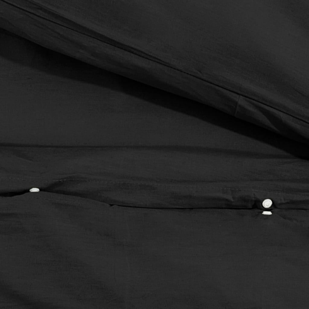 Duvet Cover Set Black 200x200 cm Light-weight Microfiber