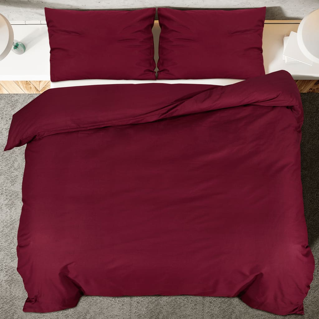 Duvet Cover Set Bordeaux 140x200 cm Light-weight Microfiber