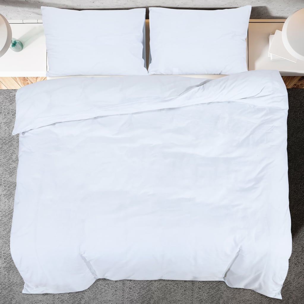 Duvet Cover Set White 135x200 cm Cotton