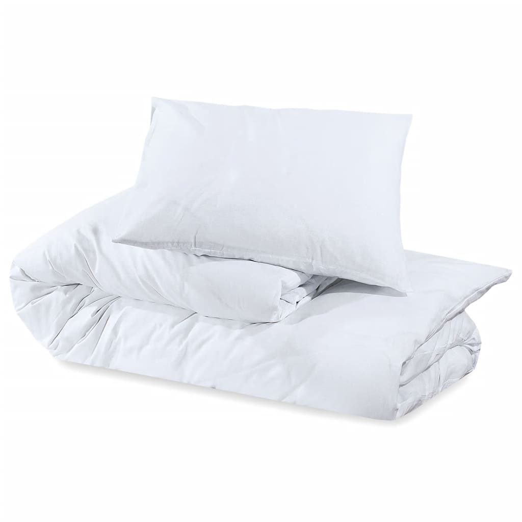 Duvet Cover Set White 200x220 cm Cotton