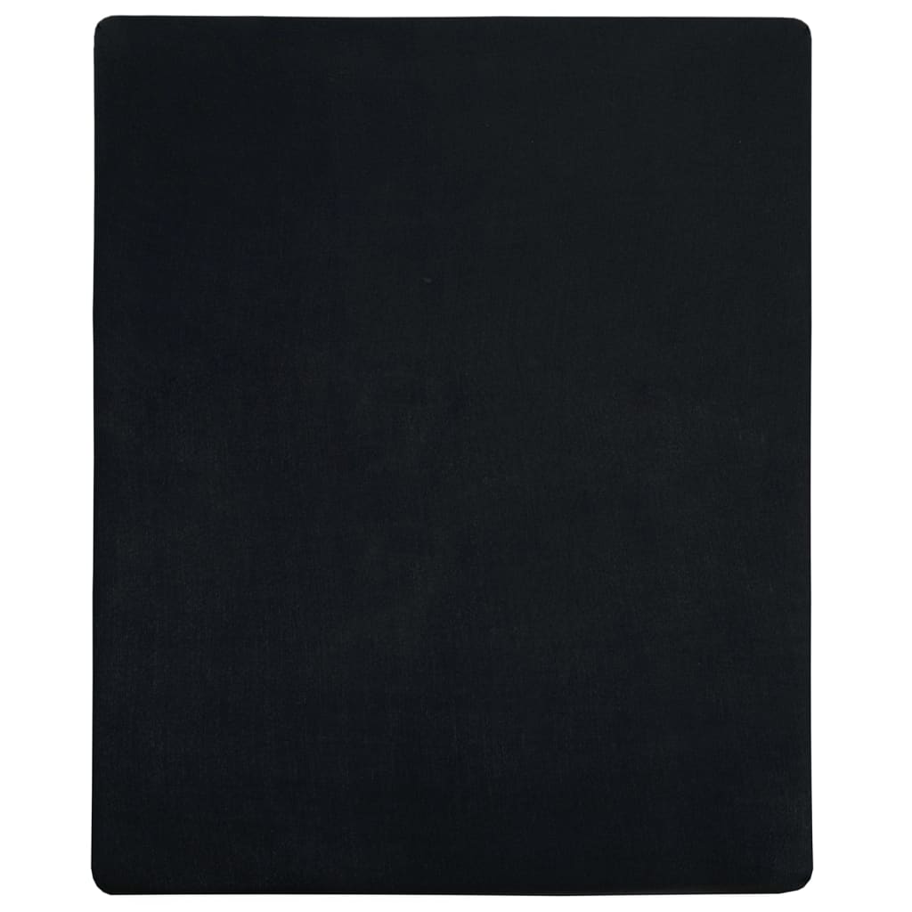 Jersey Fitted Sheets 2 pcs Black 100x200 cm Cotton