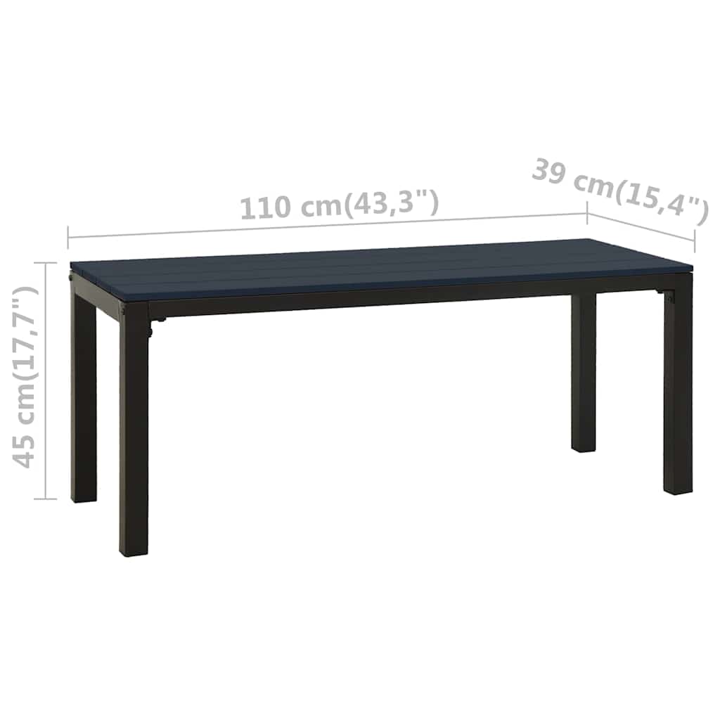 Garden Bench 110 cm Steel and WPC Black