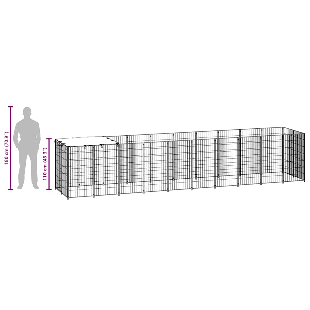 Dog Kennel Silver 6.05 m² Steel
