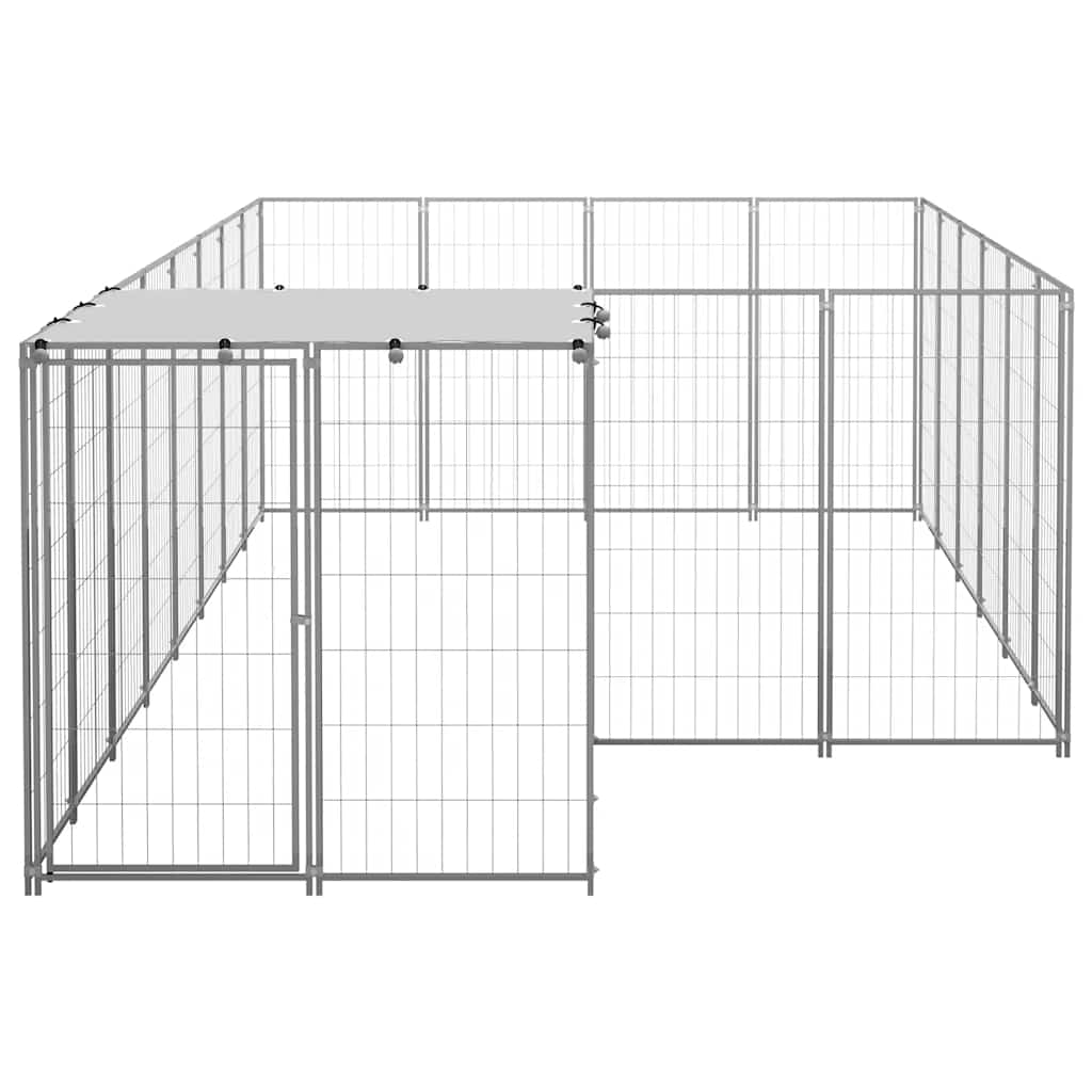 Dog Kennel Silver 8.47 m² Steel