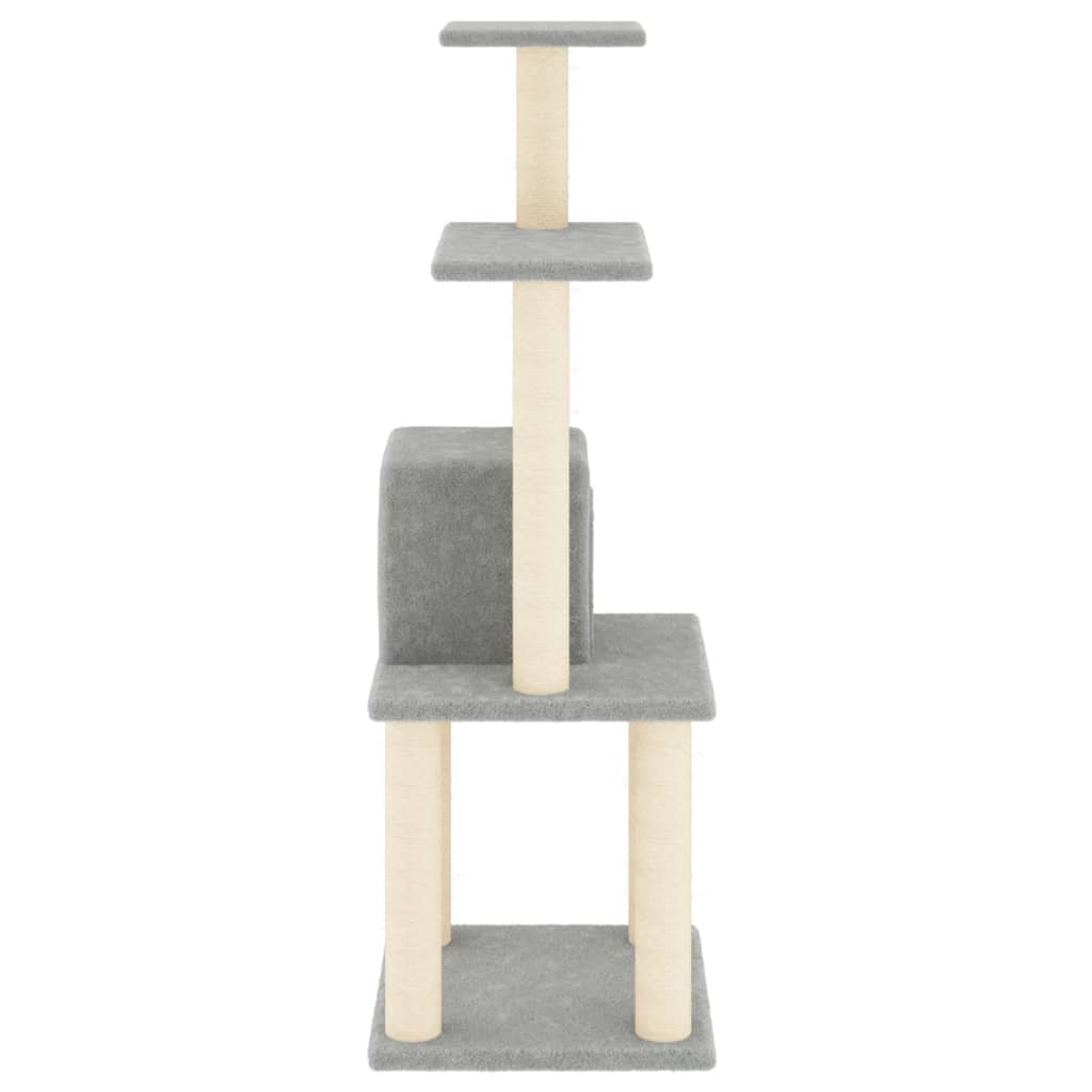 Cat Tree | Light Grey | Engineered wood, plush, sisal | Medium | Cat Tree