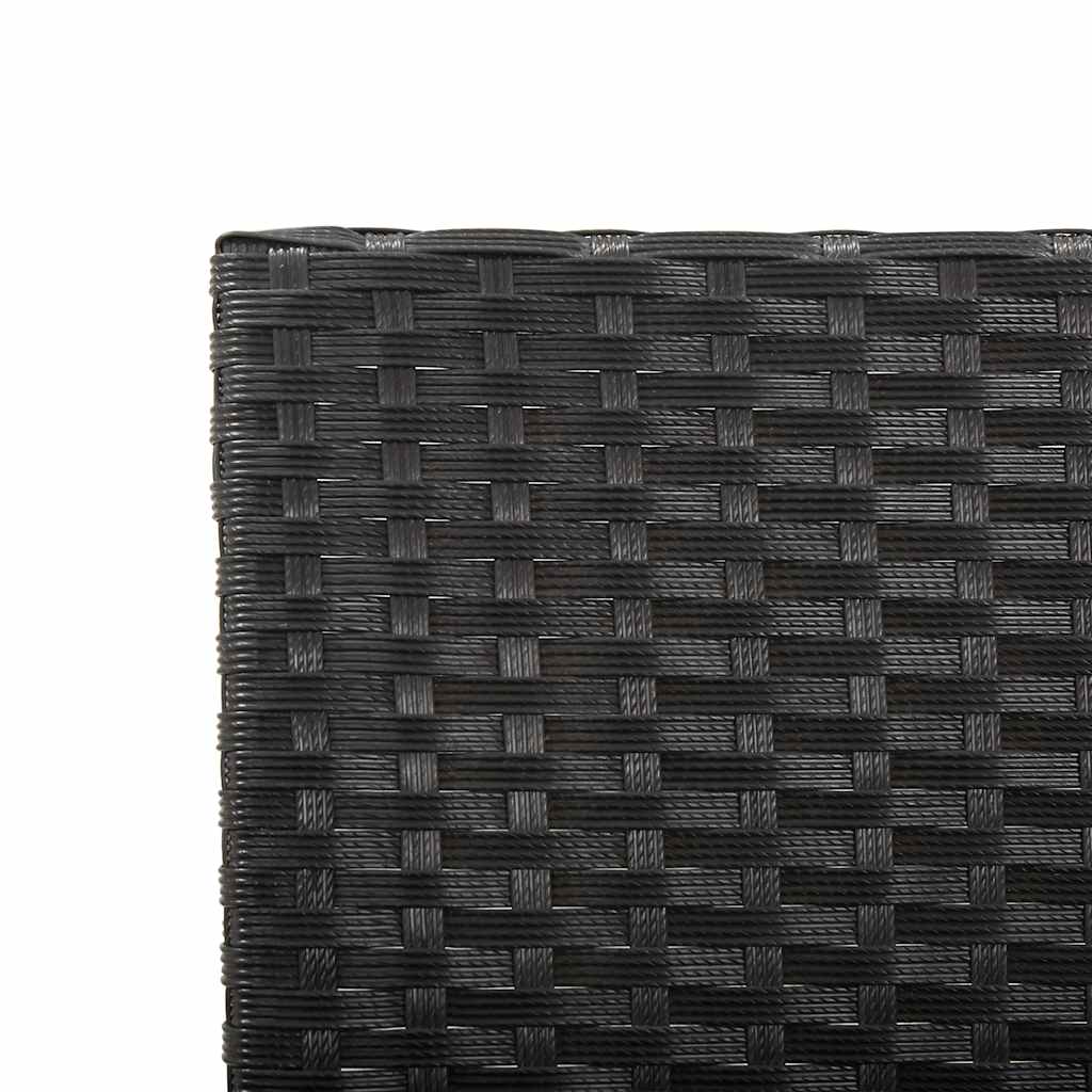 Garden Bench with Cushions Black 176 cm Poly Rattan