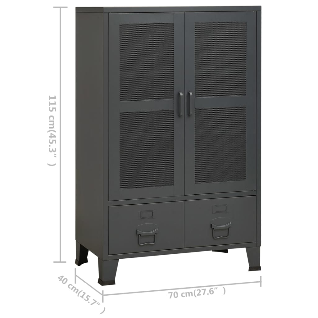 Industrial Storage Chest Anthracite Metal