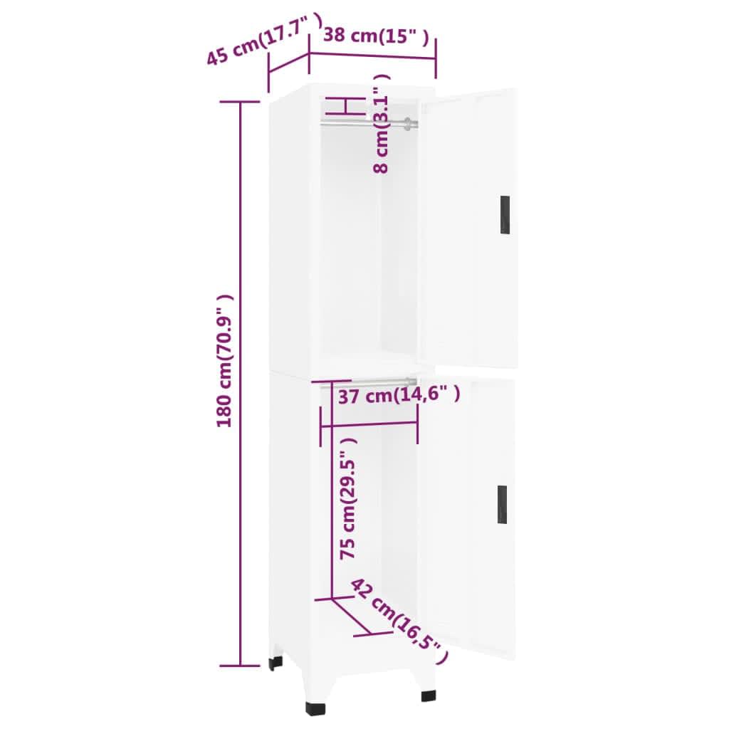 Locker Cabinet | White | Steel | Medium | Locker Cabinet | Rectangular