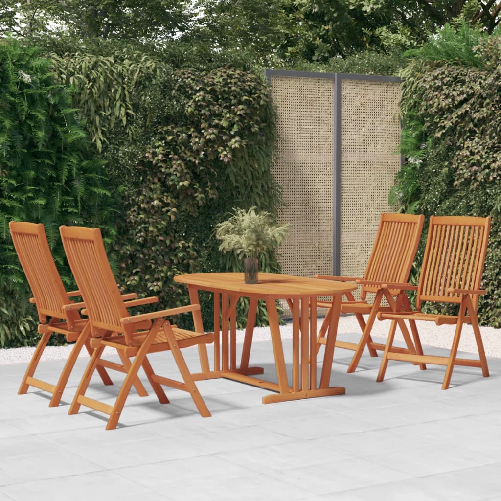 Folding Chairs 4 pcs Solid Wood Eucalyptus
