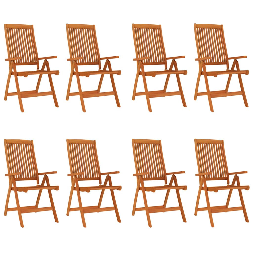 Folding Chairs 8 pcs Solid Wood Eucalyptus