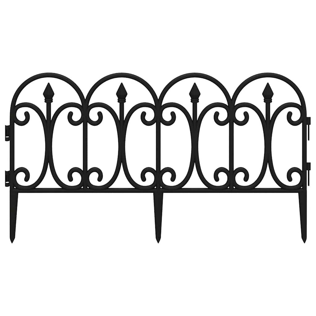 Lawn Edgings 17 pcs Black 10 m PP