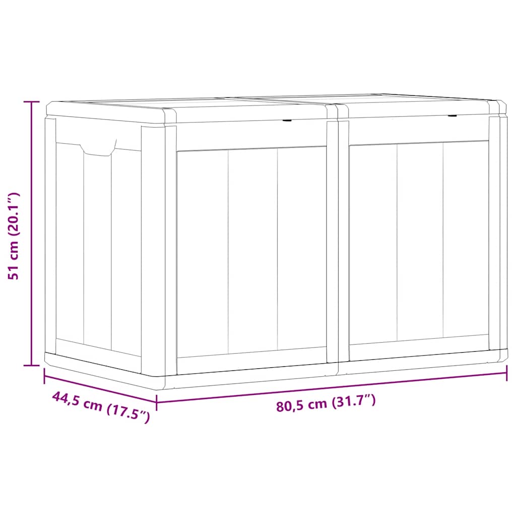 Garden Storage Box 180L Brown PP Wood Look