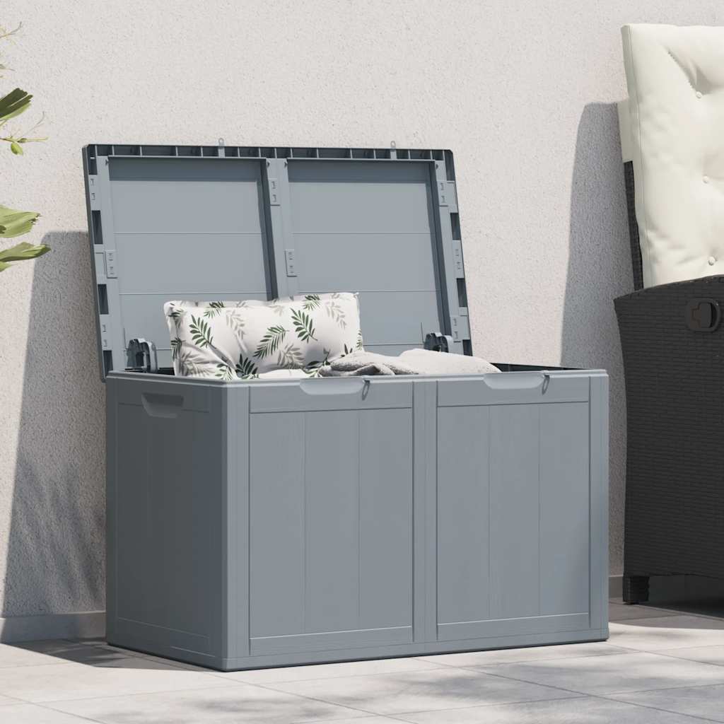 Garden Storage Box 180L Grey PP Wood Look