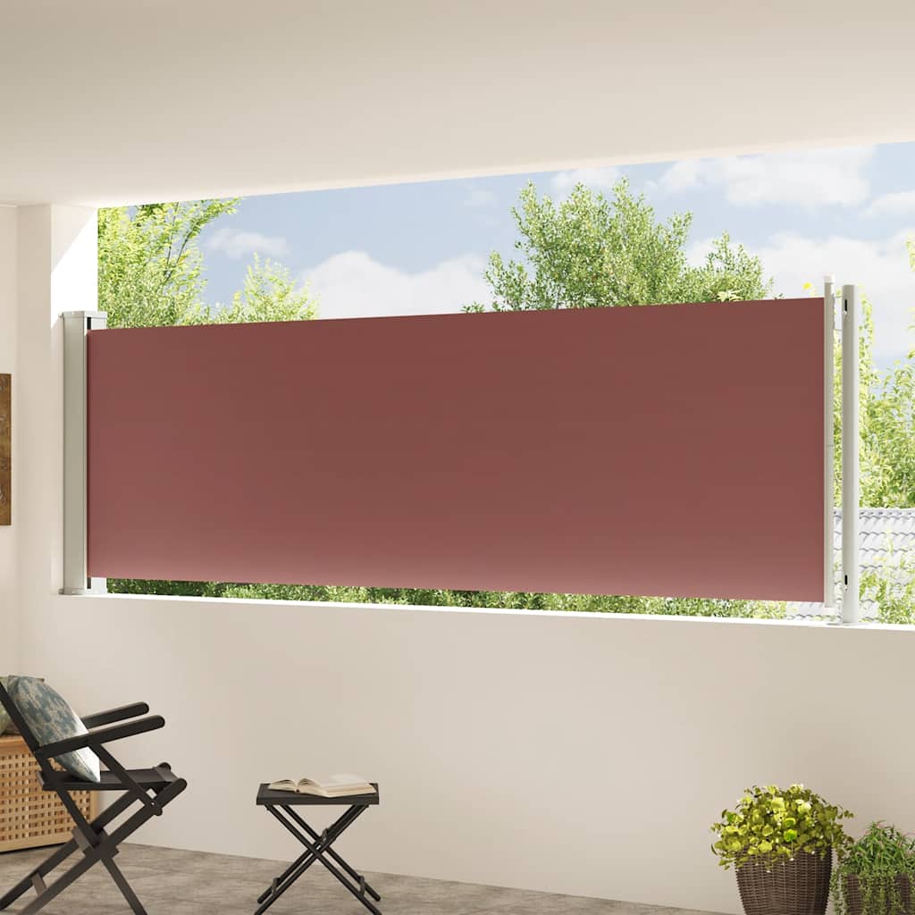 Patio Retractable Side Awning 117x614 cm Brown